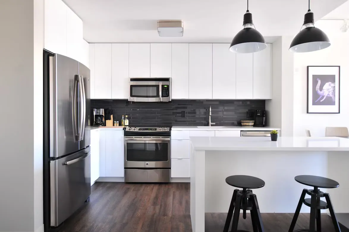 A clean kitchen with natural light
