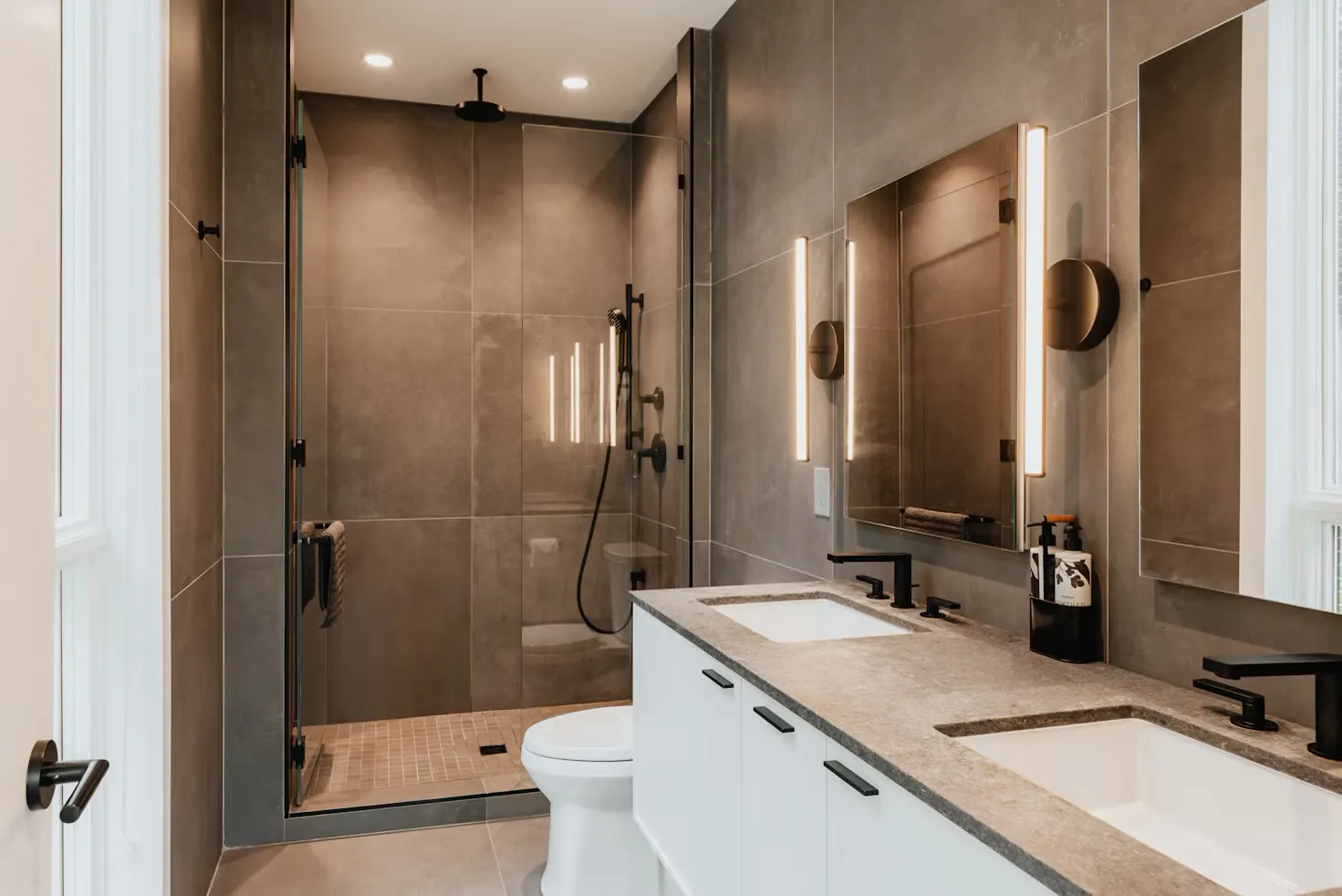 A finished bathroom with tidy fittings